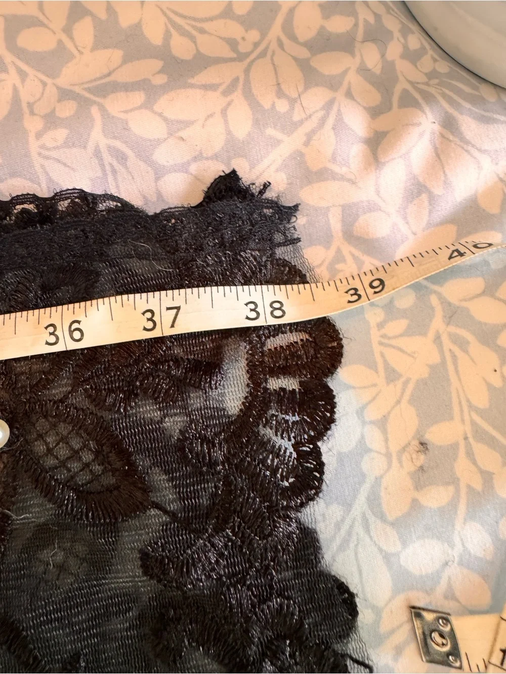 Black Lace Pearl Accent Scarf - Women Accessories